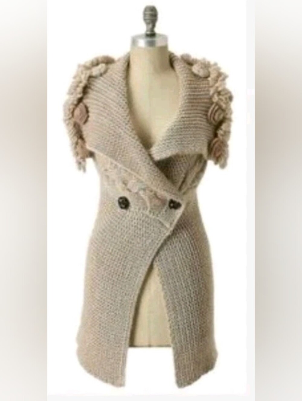 Anthropologie Sleeping On Snow Flower To Flower Sweater Vest Size S/P